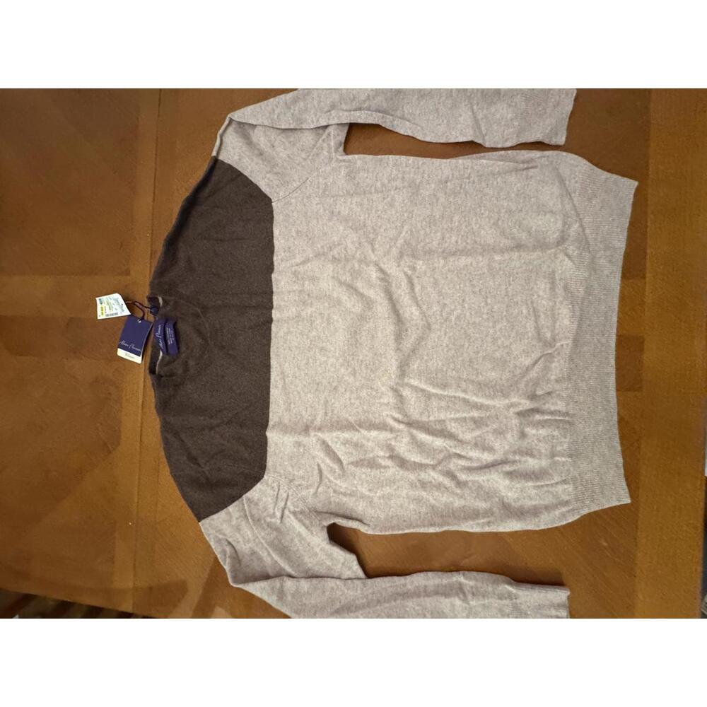 Alan Flusser Two-Tone Cashmere Sweater Brown and Beige 11-122
